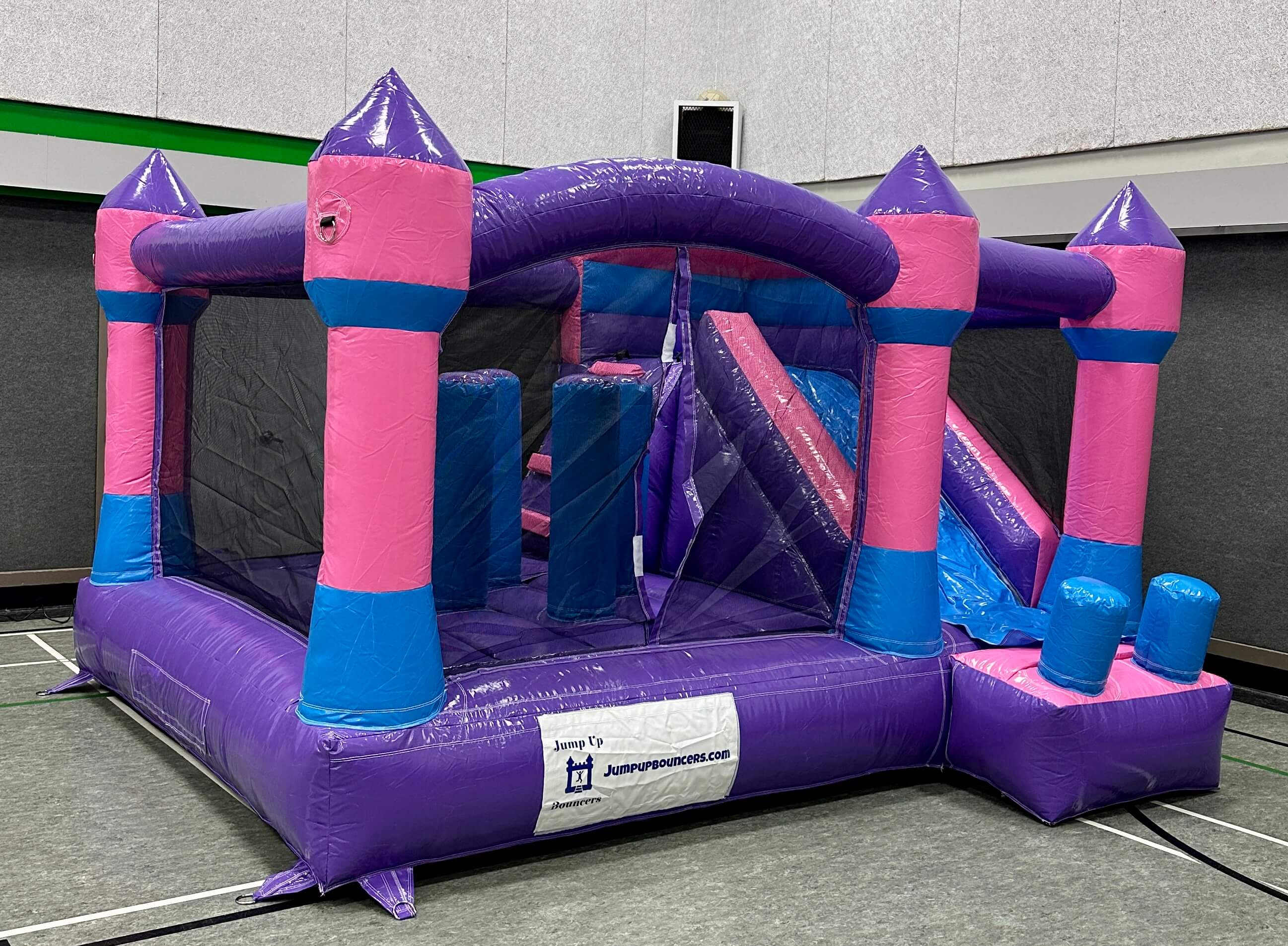 Jump&Slide Bouncy Castle Pink/Purple rentals Winnipeg Manitoba for rent