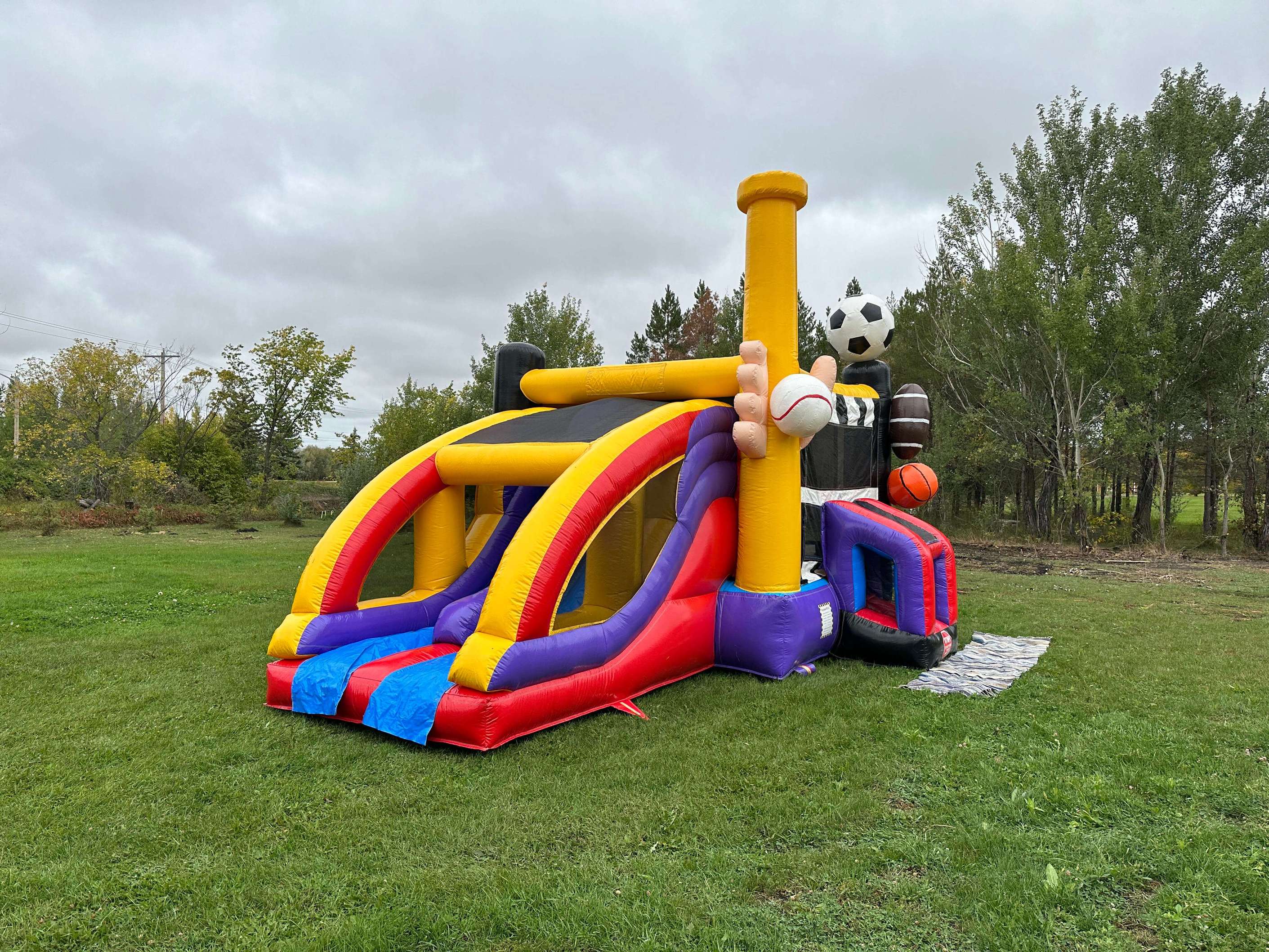 Sports Combo Bounce Castle with Slide party rentals Winnipeg Manitoba